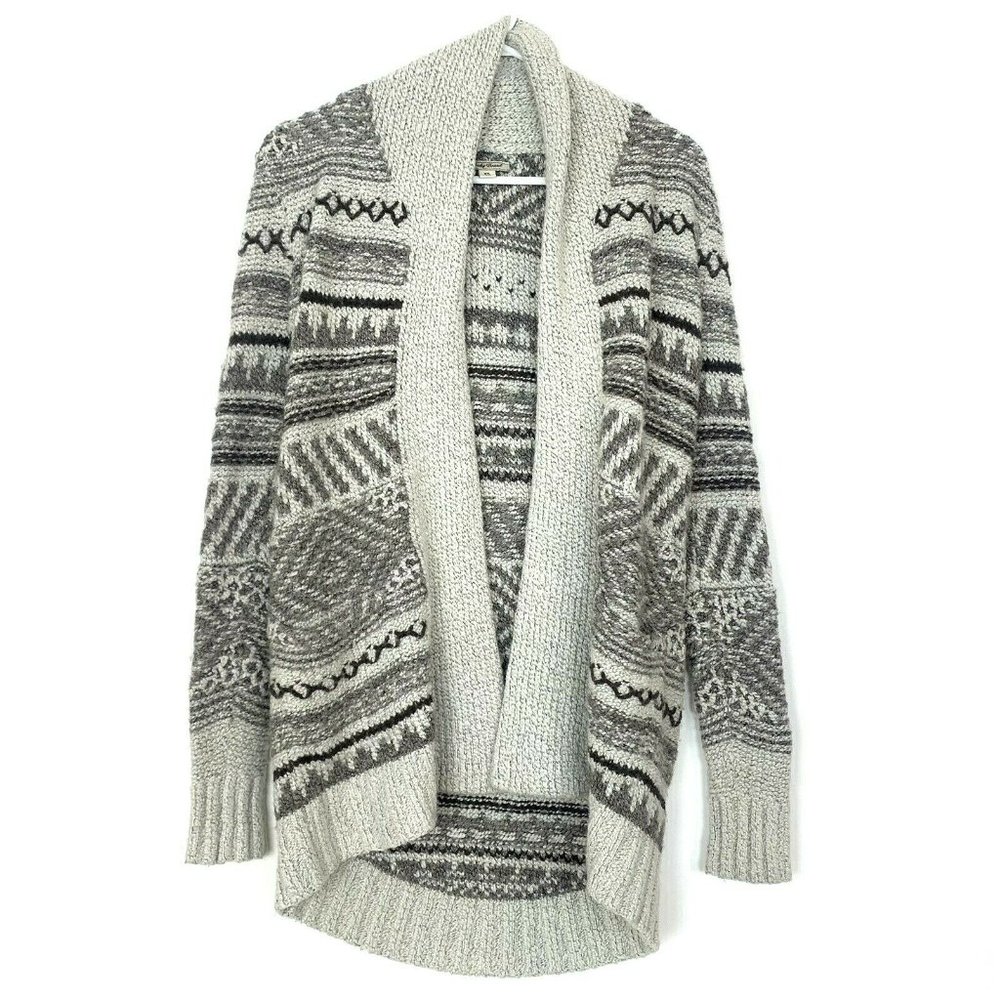 Lucky Brand Women’s Chunky Long Sleeve Cardigan Size XS Open Front Beige…